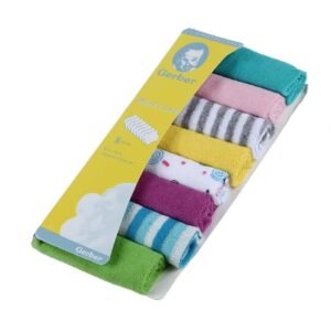Hosiery Baby Hanky Set | Multicolor | Multi-Design – Soft & Gentle Wipes – Pack of 8 for Everyday Use