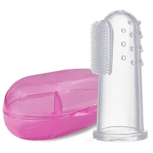 Baby Silicone Finger ToothBrush with case for Easy Cleaning, Massaging, and Soothing Gums, Oral Hygiene