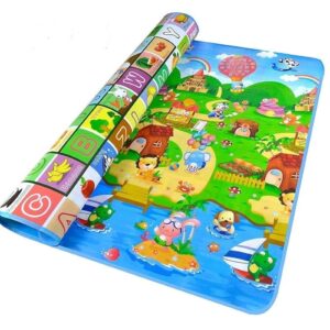 Naanobal Waterproof Double Side Playmat for Babies Crawling Mat for Kids Picnic Baby Mat/Playmat for Kids (Large Size Random Print) with Zip Bag (120 cm x 180cm) (6 feet *4feet)