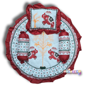 Embrodery Work Round Godadi | Elephant Godadi | Hathi Work Godadi | Kach Bavaliya Welcome Godadi | Chhathi Embrodery Work Godadi | Soft Cotton Work Godadi | Godari with Two Blouster Pillow One Head Pillow